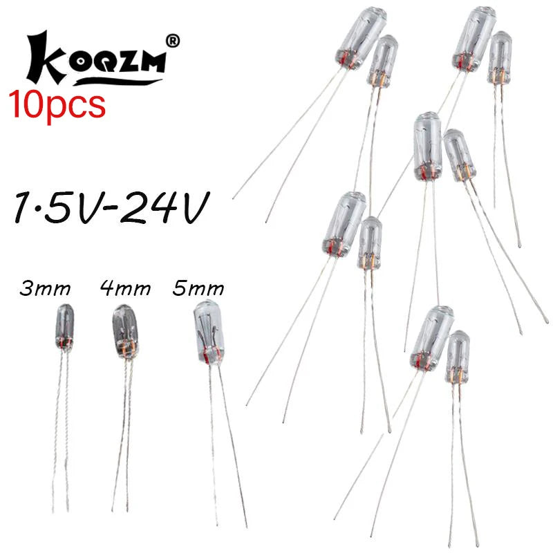 ampoules diodes électroluminescentes transparentes classiques 3mm 4mm 1v 3v 6v 9v 12v 24v set