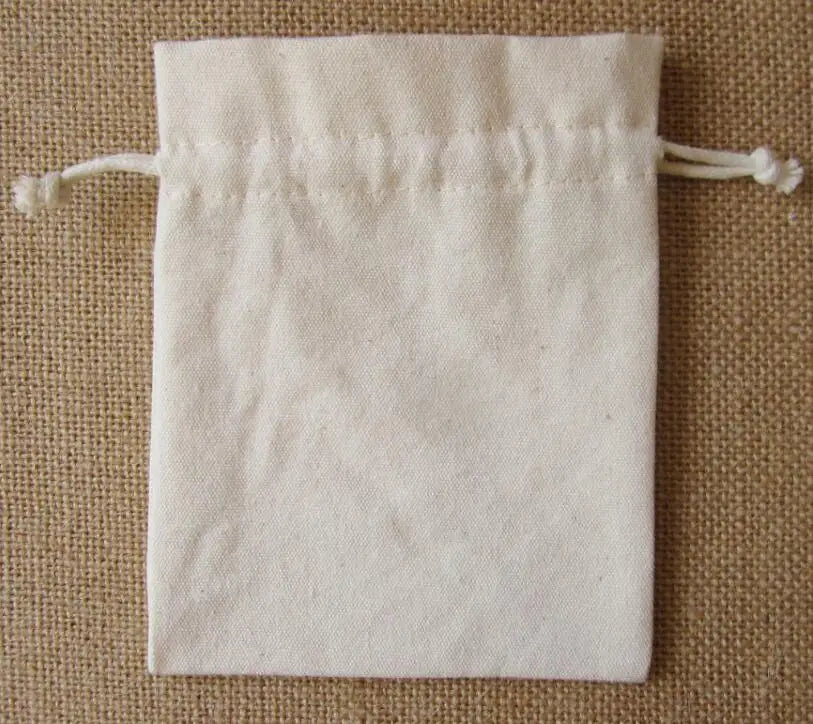 sacs coton toile noix noeud cordon serrage couleur beige clair taille diverses simple rustique