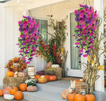 guirlande artificielle fleurs simple moderne rouge violet rose blanc jaune extérieur intérieur décoration festive