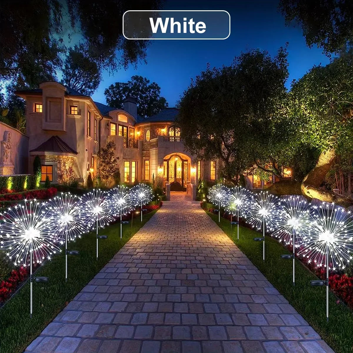 lampe solaire extérieure multicolore feu d'artifice moderne jardin led autoinstallation ip65