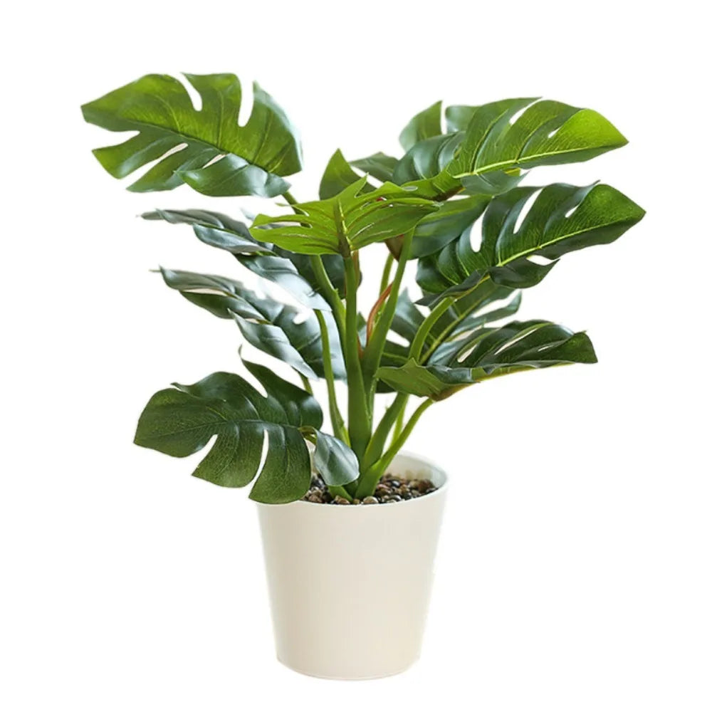 plante artificielle verte feuilles ovales moderne décoration intérieure pot branches naturelles