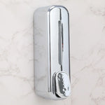 distributeur savon liquide mural blanc doré moderne adhésif bouton déclenchement fenêtre remplissage minimaliste