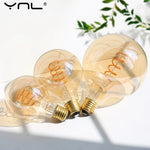 ampoules led transparentes spirale dorée vintage opalescentes rétro filaments e27 4w a60 st64 t45
