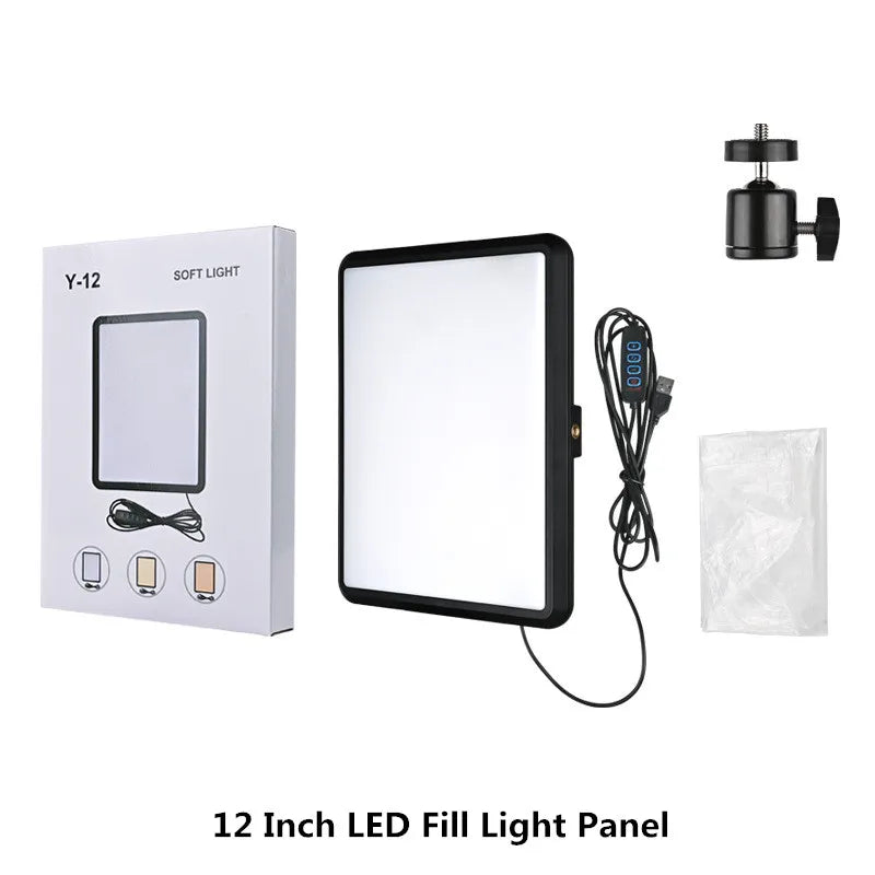lampe led photo noir modulaire trépied réglable 12 pouces cct 2800k 9000k cdi 100