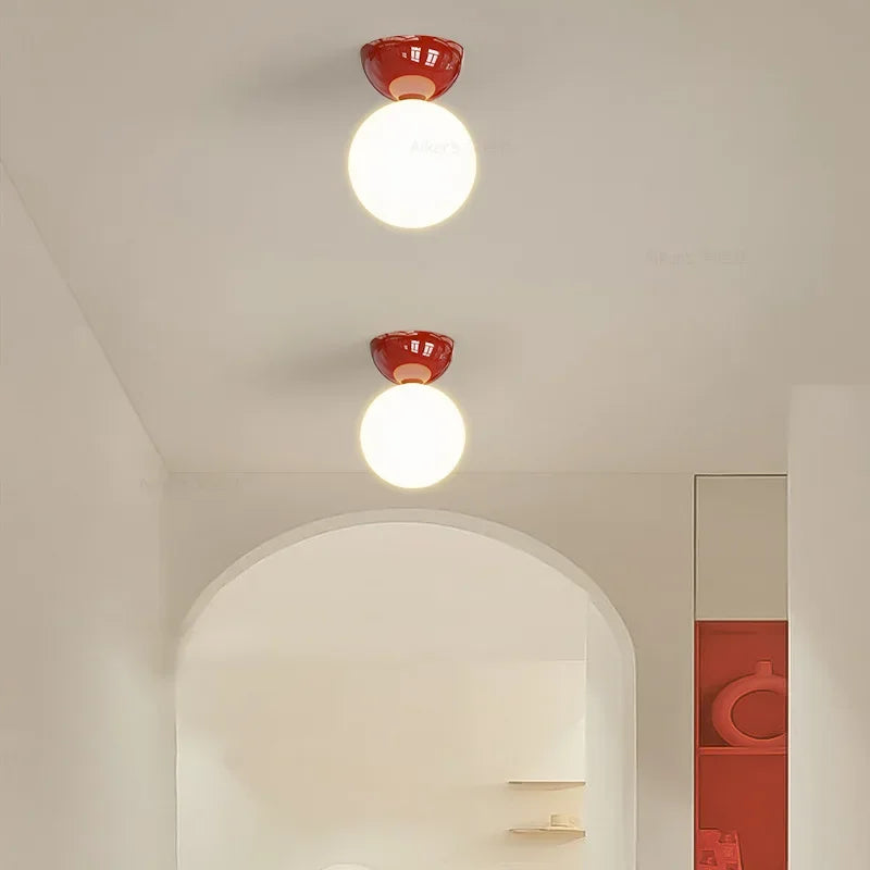 plafonnier moderne minimaliste verre opaque ampoule led g9 rouge blanc vert