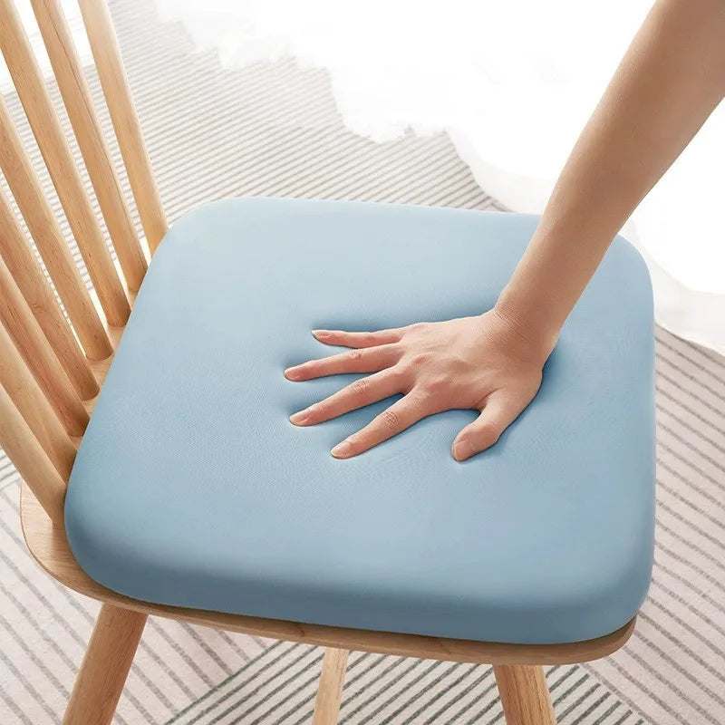 coussin mémoire forme 40x40cm bleu pastel texture rugueuse lavable minimaliste