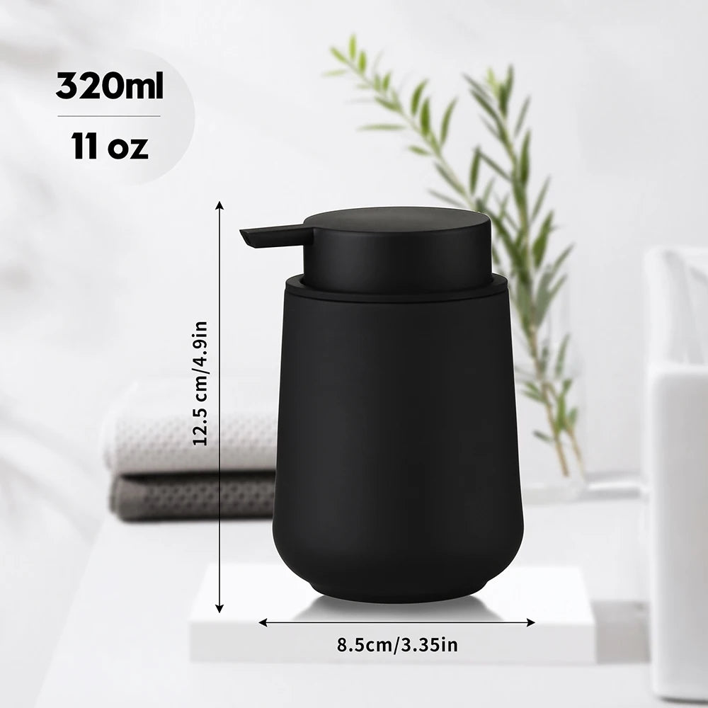 distributeur savon liquide noir mat moderne minimaliste plastique opaque rechargeable salle bain cuisine