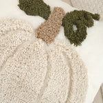 citrouille brodée halloween coussin blanc rustique automne texture épaisse polyester coton décoration sofa chambre