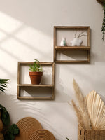 Étagère murale noire pour plantes et pots
