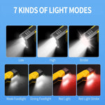 lampe poche rechargeable led jaune puissance 10w lumiere 350m lumens abs nocturne portative