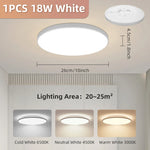 lampe led plafonnier blanc moderne 27cm diamètre 5cm épaisseur 18w 30w