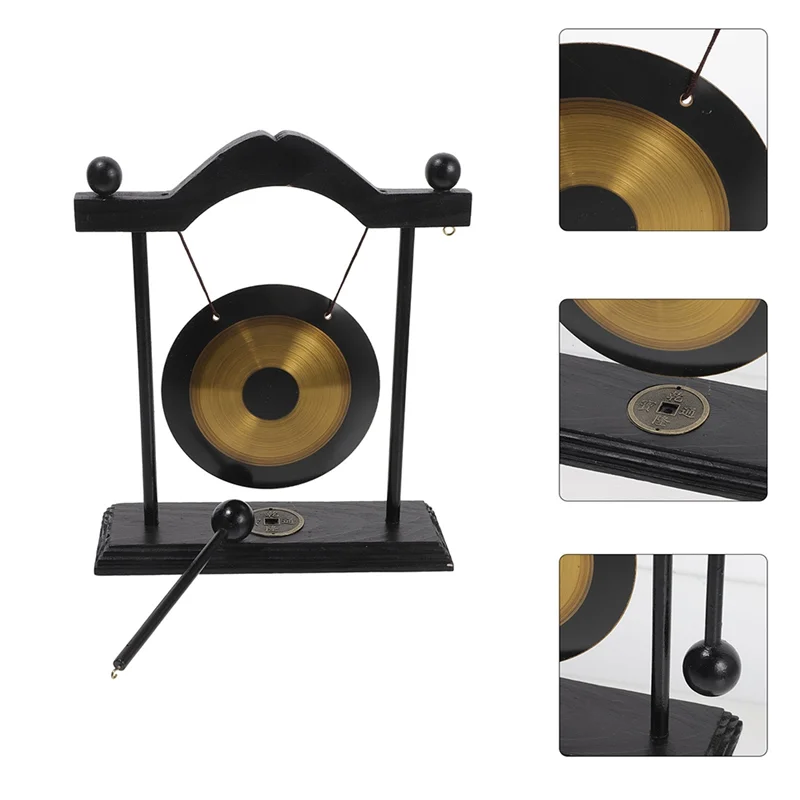 ornement feng shui gong noir doré rond brillant maison chic brass déco