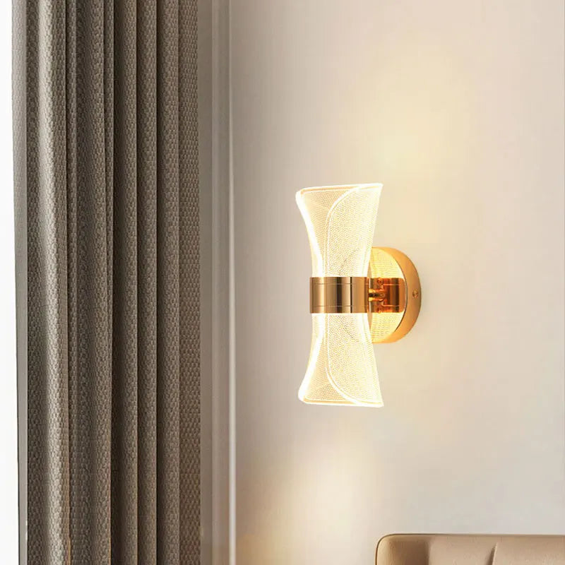 lampe murale moderne doré blanc translucide texture maille fine éclairage quotidien cuisine salle manger