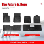 tapis sol voiture noir rayures horizontales moderne waterproof fixations facile nettoyer