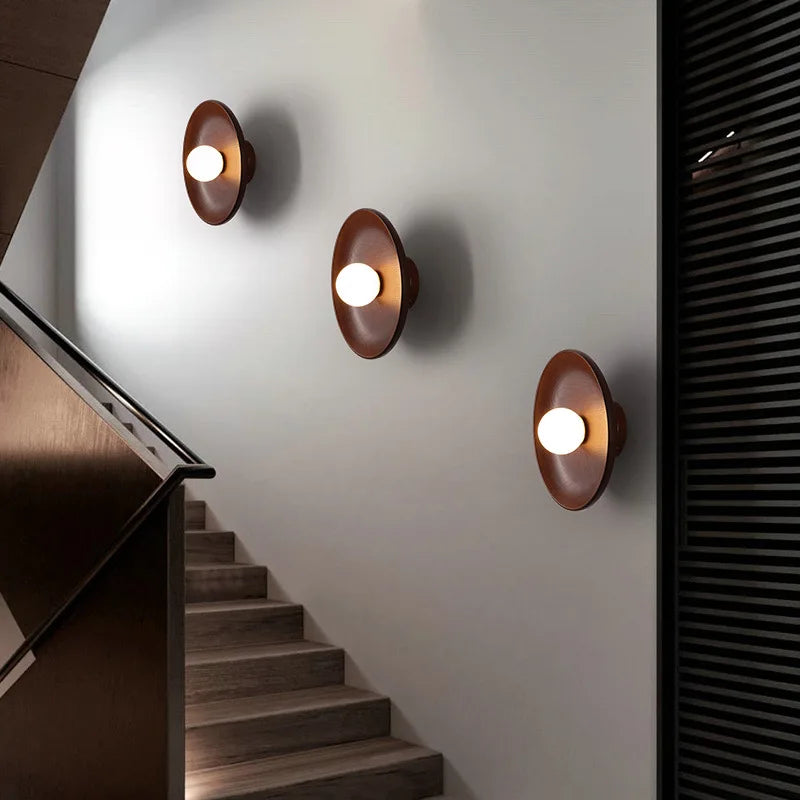 lampe murale bois clair rayures horizontales led moderne 15cm 18cm 28cm 35cm