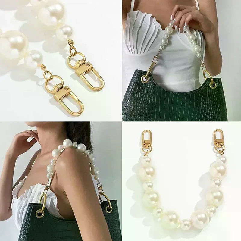 bracelet sac main blanc vintage boucle métal ornementation féminin