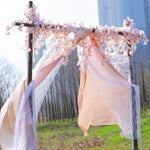 guirlande fleurs cerisier artificielles roses soie decoration mariage anniversaire exterieur romantique floral