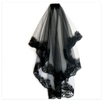 voile mariée femme noir dentelle transparente peigne classique accessoire coiffure événementiel halloween