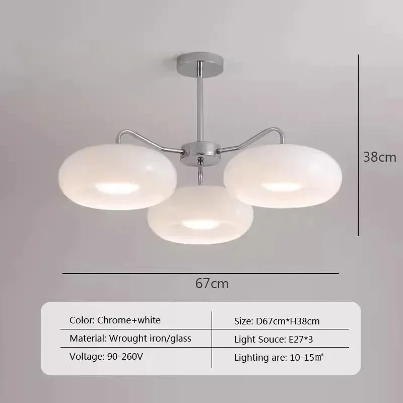 lampe suspendue moderne or blanc brillante verre opaque 28cm diamètre