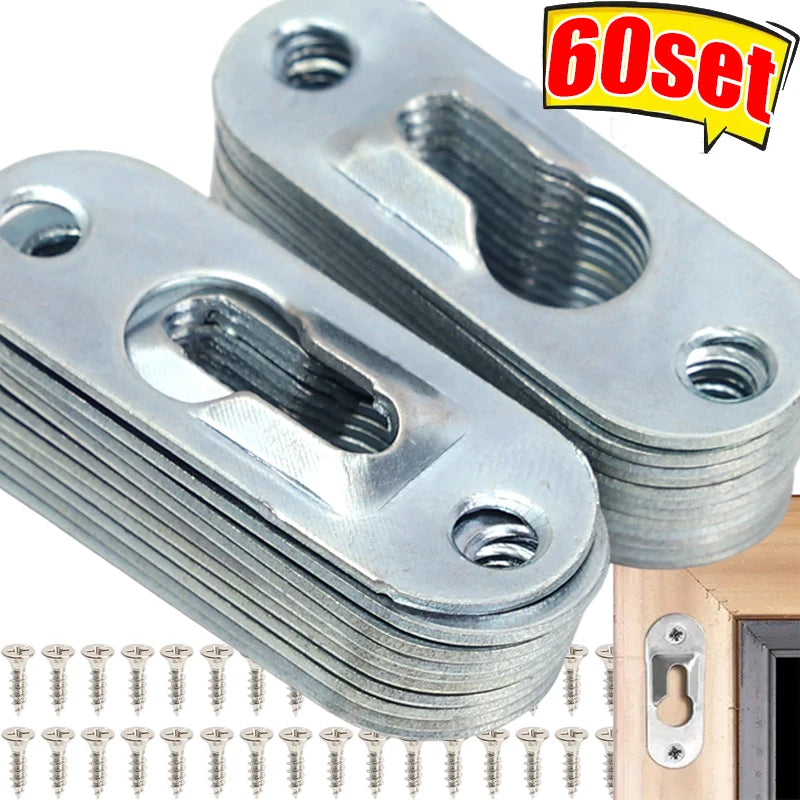 clips fixation cadres argentés vis pratiques suspension murales travail bois