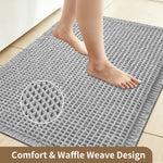 tapis sol coton gris clair maille relief moderne antidérapant absorbant doux salon salle bain