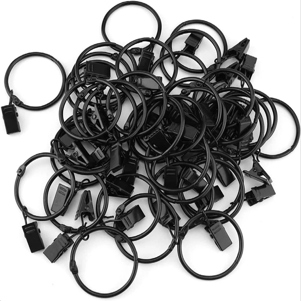 anneaux rideau pince noir métal moderne accessoires drapery clips volets polonais 12 piècesUnmountableContentError: It