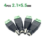 connecteur dc noir vert texturé industriel 5.5mm 2.1mm 2.5mm basse tension fixations visées surveillance