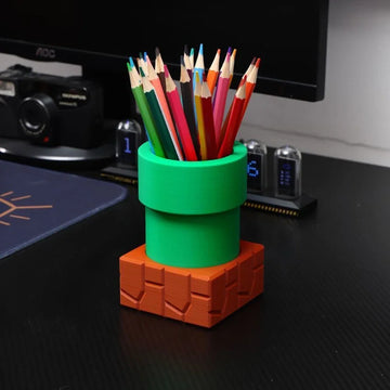 pot plantation dessin animé mario vert marron impression 3d brique crayon feutre ciseaux stylo