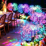 lumières solaires feux d'artifice multicolores modernes extérieures autoinstallation festive led jardin patios cour