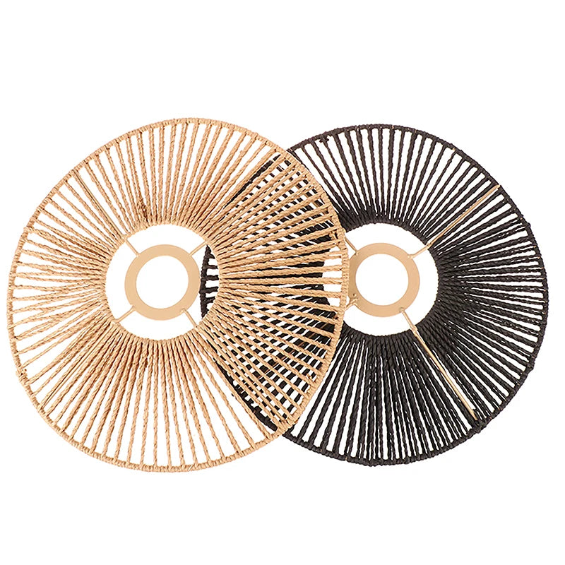 suspension lumineuse moderne tissée noir beige ampoule câble artisanal opacité chambre salon
