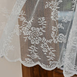rideau fenêtre vert clair fleurs dentelle vintage taille 140x50cm polyester translucide