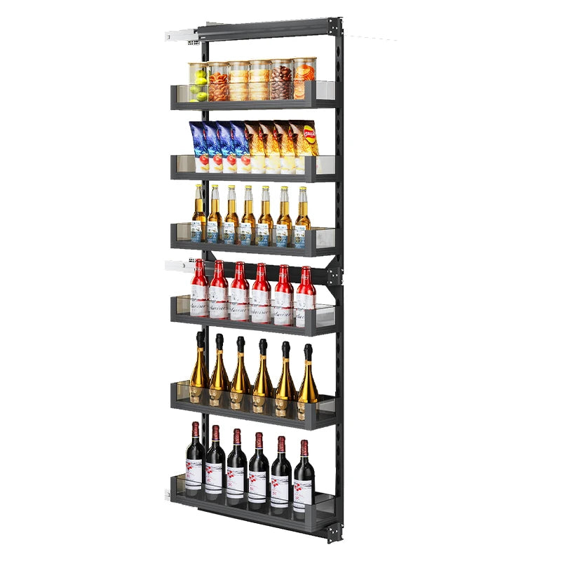 organisateurs garde manger coulissants modernes rangement cuisine étagères transparentes bouteilles bocaux boîtes conserve multifonctionnels