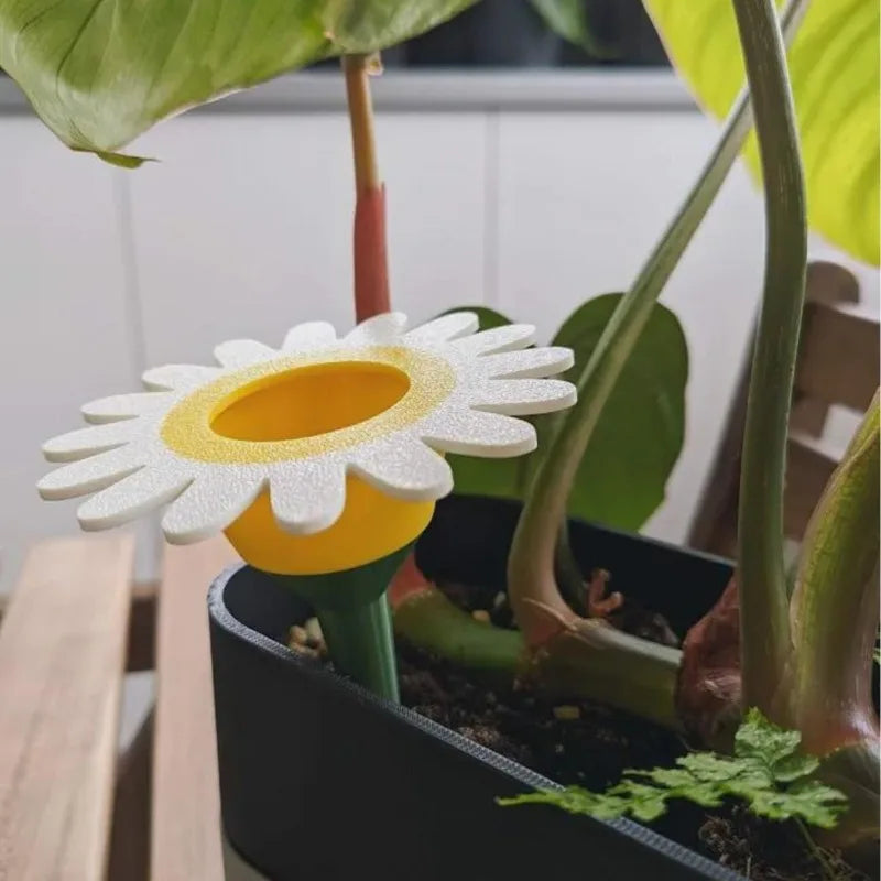accessoire plante arrosage automatique fleur stylisée moderne jaune rouge vert patio jardin balcon