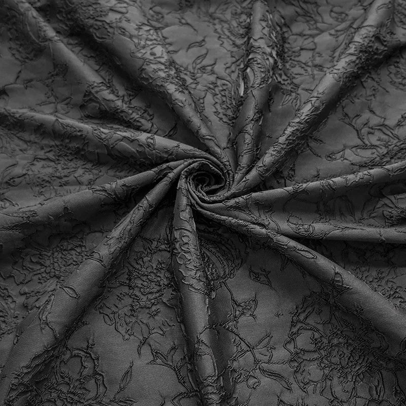 tissu brocart polyester floral relief opaque élégant vintage couture décoration robe sac 144cm
