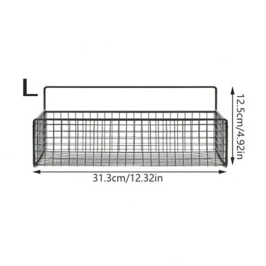 panier mural adhésif métal noir modernes rangement salle bain hygiène élégant minimaliste produits