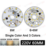 plaque led sans ballast 6w 10w 12w 15w blanc 3000k 4000k 6000k moderne 44mm