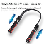 lampe torche rouge noire aimantée led rechargeable pratique moderne
