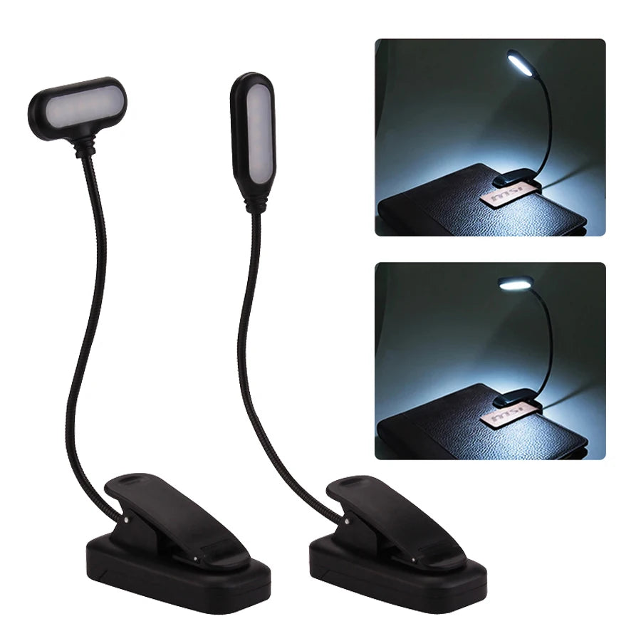 lampe lecture pince noire flexible batterie led portable moderne interrupteur chambre étude