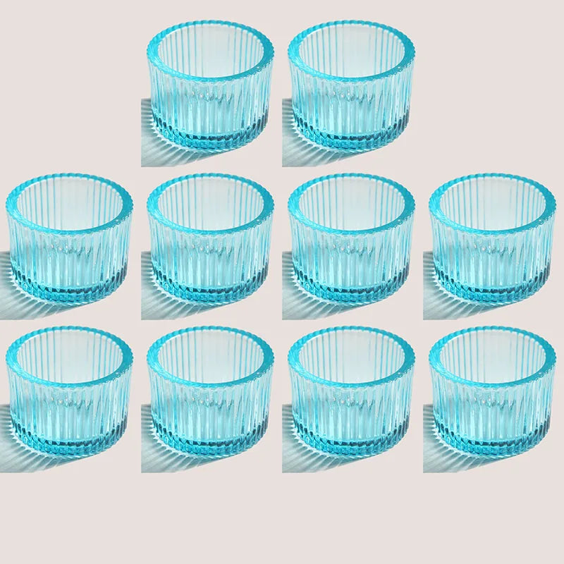 bougeoirs rose rayées modernes support bougie décoration table mariage tealights pack 10