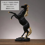 statuette cheval doré ornée strass classique deco intérieur argenté noir résine