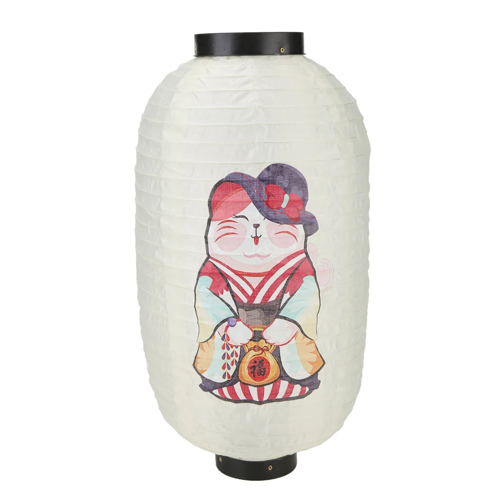 lanterne japonaise traditionnelle suspendue tissu blanc rouge décoration fête mariage intérieur extérieur