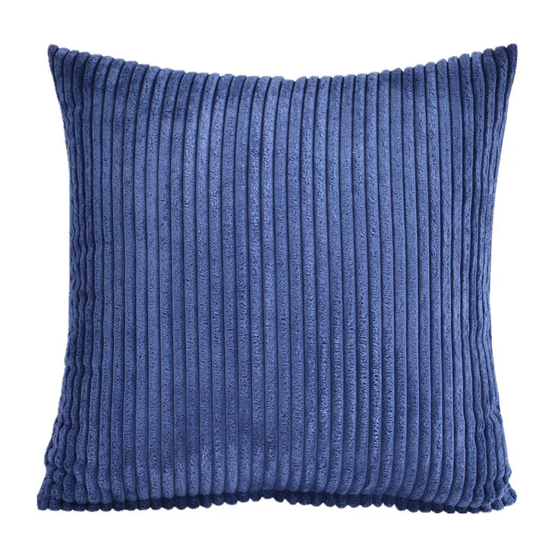 housse coussin carré peluche rayées moderne blanc bleu rouge vert gris rose
