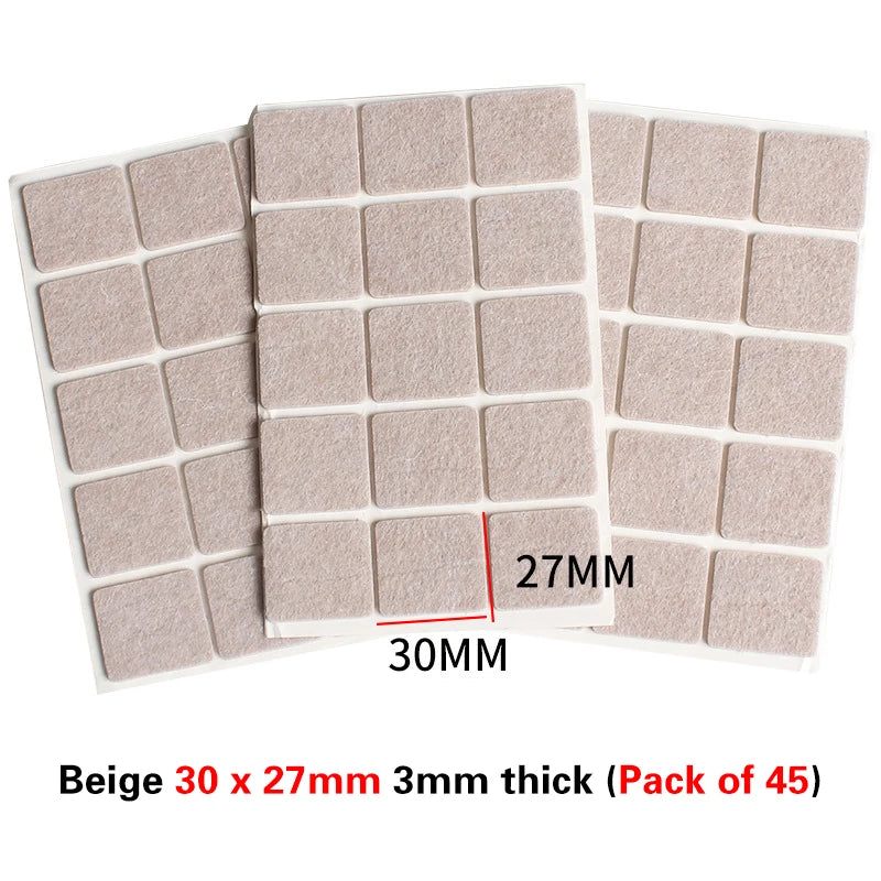protecteurs pieds tables feutre nylon adhésifs gris clair foncé réduisent bruit antidérapants utilitaires pratiques