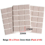 protecteurs pieds tables feutre nylon adhésifs gris clair foncé réduisent bruit antidérapants utilitaires pratiques