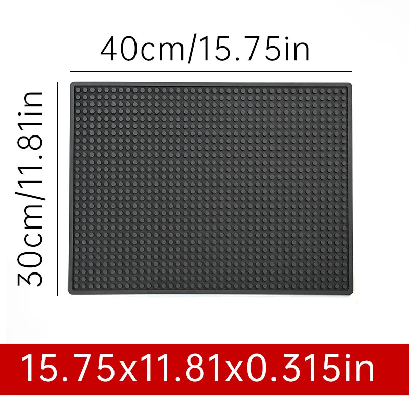 tapis bar noir perforé moderne antidérapant résistant chaleur drainage barista cocktail 45x30cm