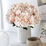 bouquet fleurs artificielles hortensia blanc rose bleu classique decoration maison anniversaire mariage