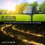 guirlande lumineuse solaire led blanc chaud moderne extérieur patio jardin fixée piquet modes automatiques