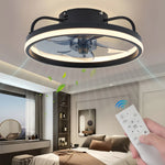 ventilateur led lumineuse moderne blanc rond télécommande fixe intelligent économique