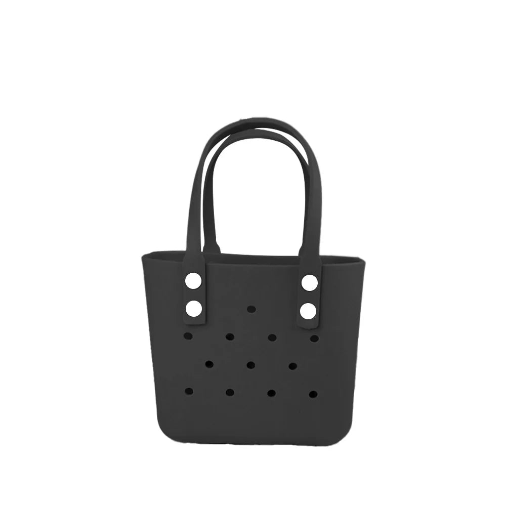 sac main vert jaune bleu perforé autocollants poignées détachables réutilisable respectueux environnement moderne casual