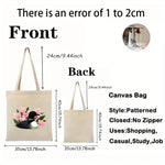 sac main toile beige clair oiseau fleurs roses poignées réutilisable écologique tridimensionnel